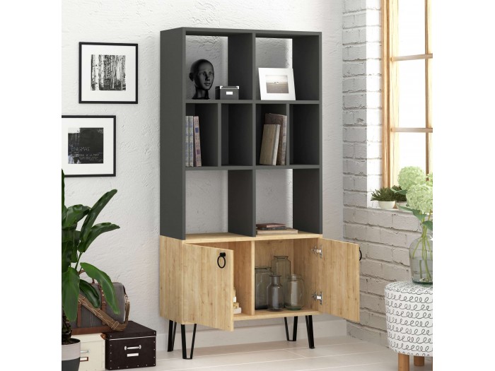 Етажерка BENE (антрацит/дъб)